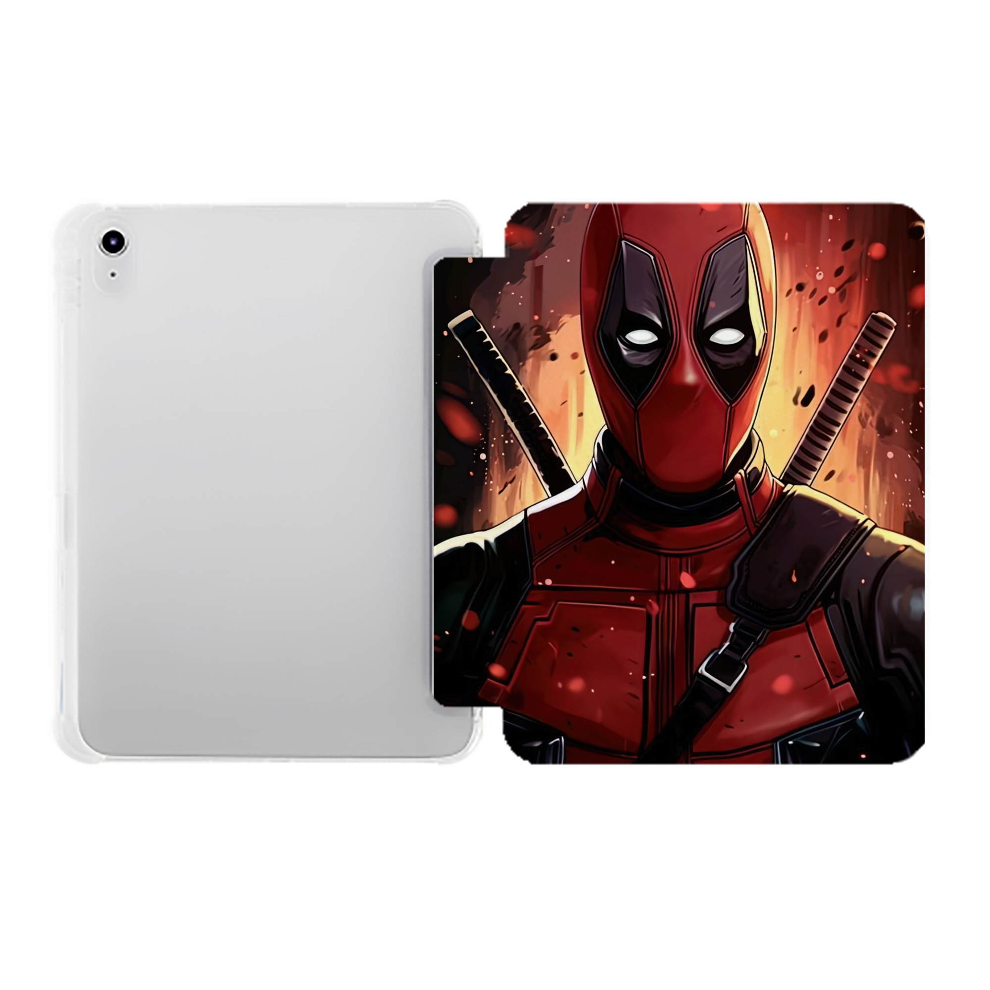 （画像用） Deadpool デッドプール IPad ケース ペン収納付き 三つ折りスタンド PUレザー×シリコン 対応機種9.5/10.5/10.9インチ